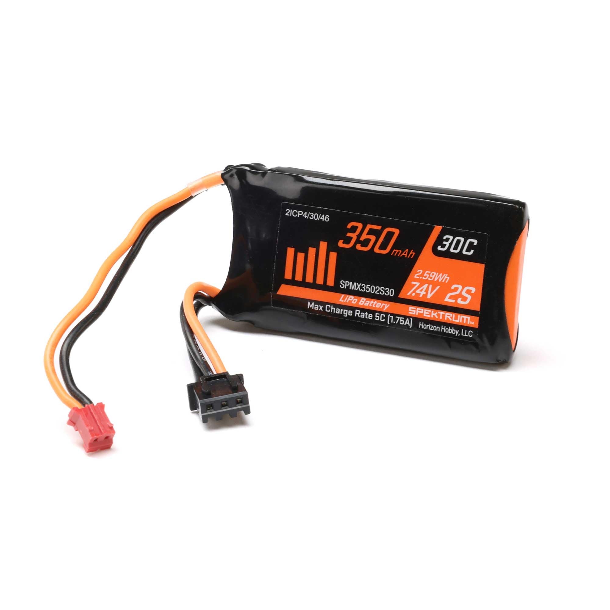Amazon.com: Spektrum 350mAh 2S 7.4V LiPo w/ PH2.0 2pin Power