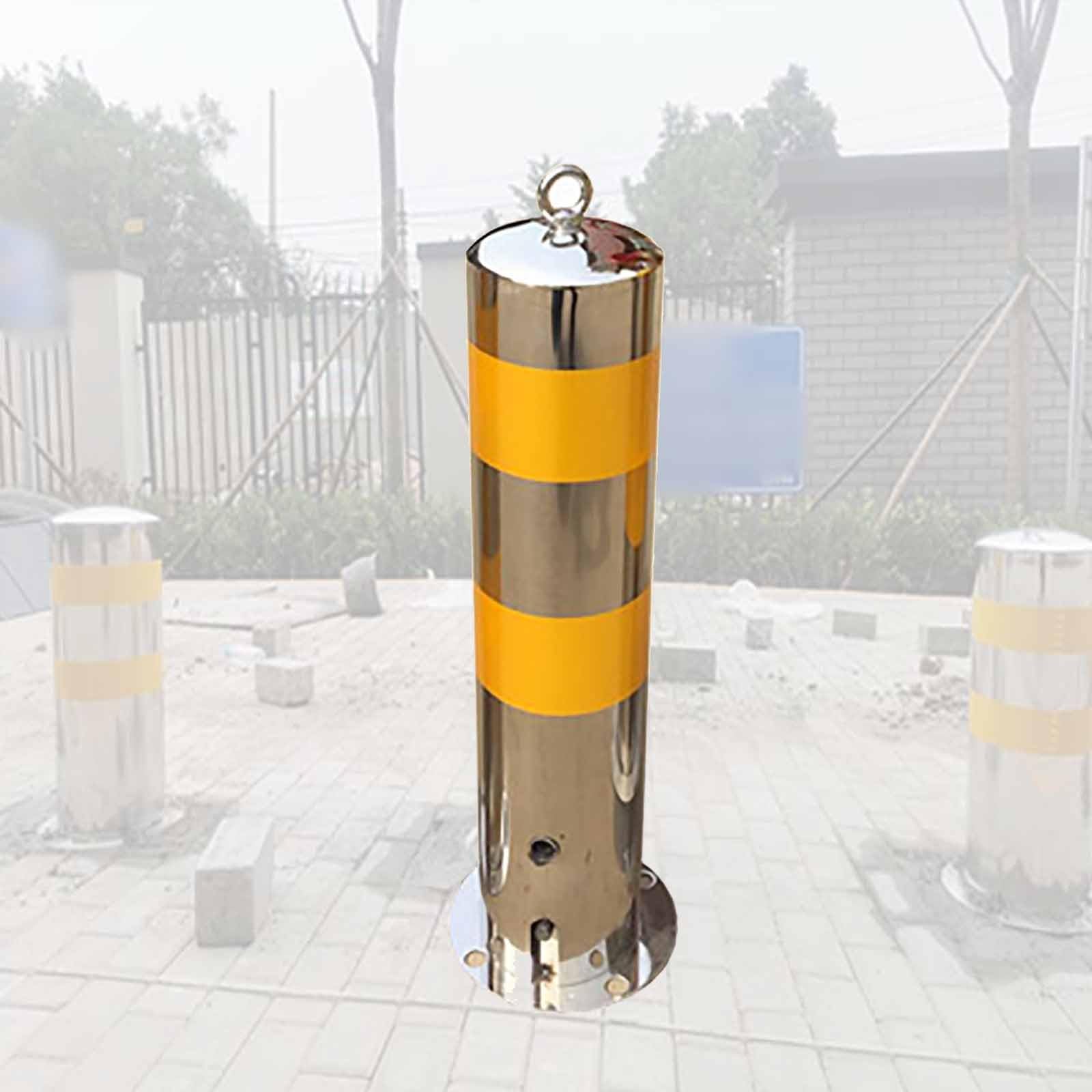 Poste de Delimitación de Tráfico, Barrera de seguridad portátil, poste estacionamiento, entrada, bolardo, garaje, acero inoxidable(Style 7)