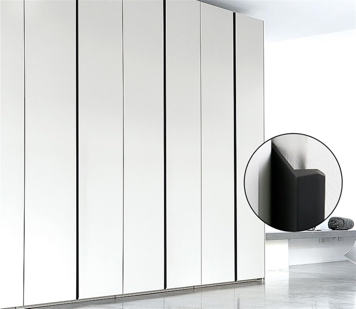 Hidden Handles Long Kitchen Cabinet Pulls Drawer Pulls Aluminum Alloy Furniture Handles Cupboard Wardrobe Pulls 2Pcs(Grey,500MM)