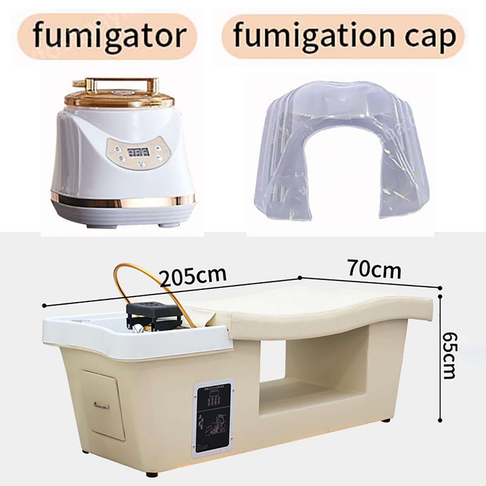 Table de Massage avec Bol en Acrylique et Fumigation pour Spa et Salon de beauté