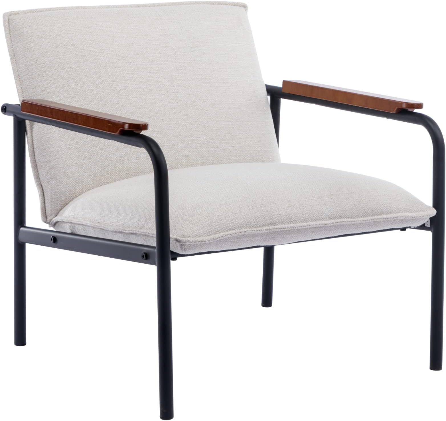 Modern Accent Chair, Living Room Chair with Footrest, Faux