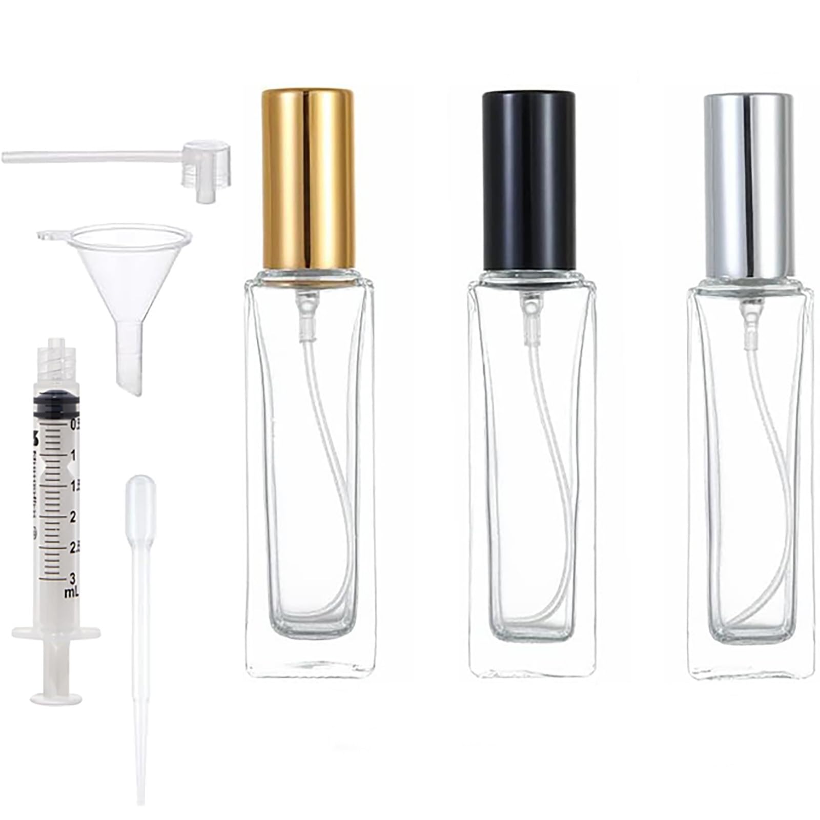 Atomizer Perfume Bottle Refillable Travel 3 Pack, 3 Pcs Perfume Atomizer Bottles With Dispenser, 10ml Mini Glass Spray Bottle