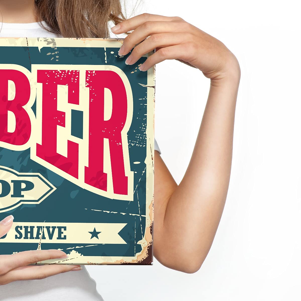 Muralo Wandbilder Barber Shop, Aufschriften, Vintage, XXL - 100x70 cm