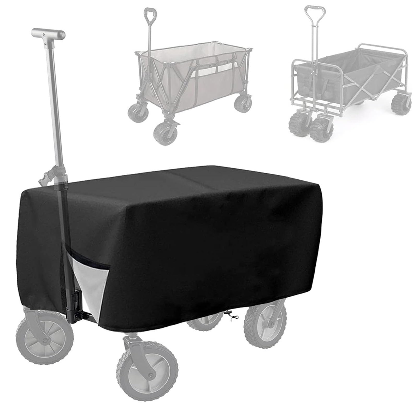 Bollerwagen Regenschutz, Schutzhülle Für Wagen, Outdoor Faltbare Wagon-für Bollerwagen, Universal Oxford Handwagen Abdeckung Gartenwagen Abdeckung, Wasserdicht Anti-UV Staubdicht (M: 97 × 56 × 51 cm)