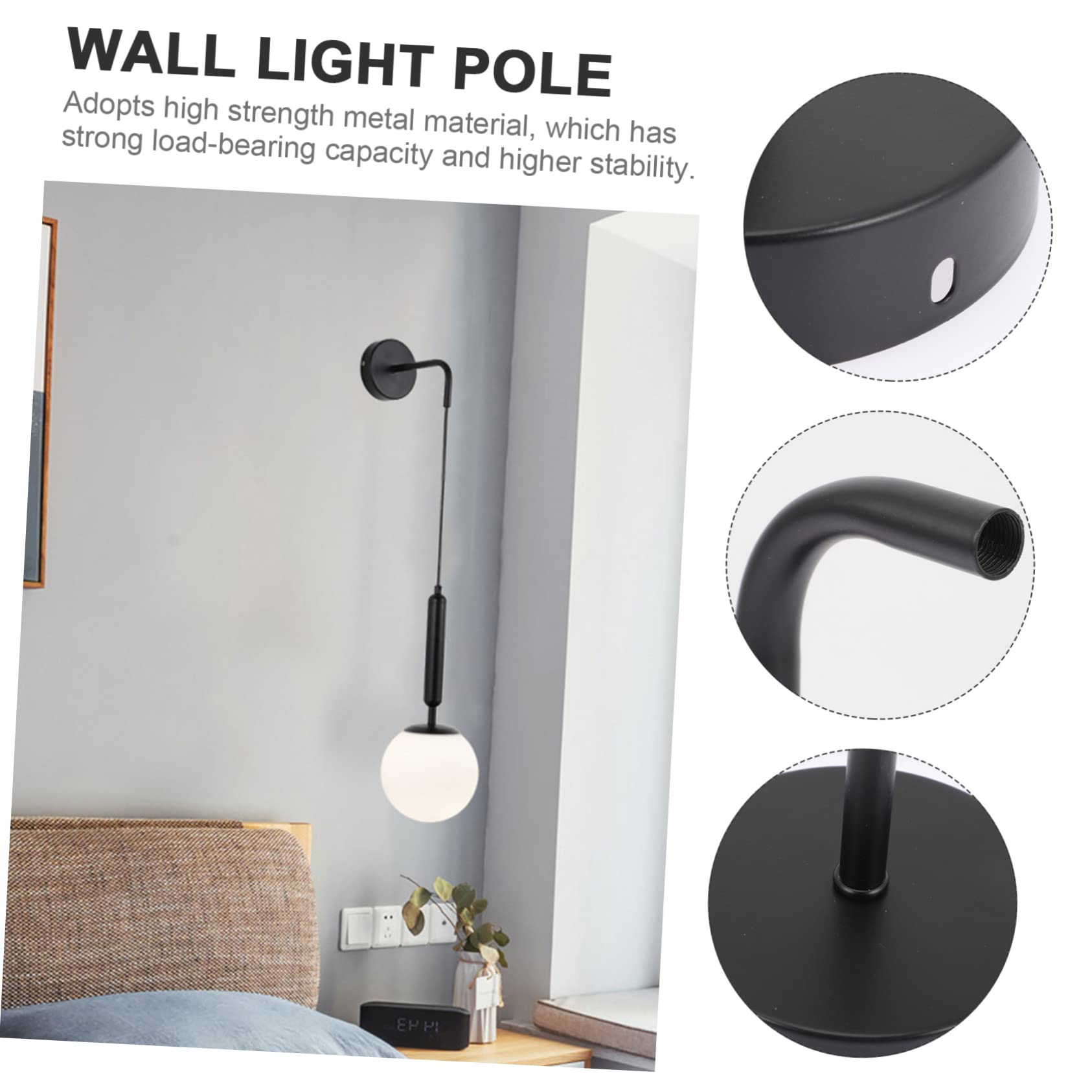 Housoutil 2 Set Accessori Per Lampade Parete Supporto Per Tubo Dell'Acqua Stand Appeso Lampadario Appeso Applique Parete Luce Staffa Del Basamento Lampada Stand Supporto Della