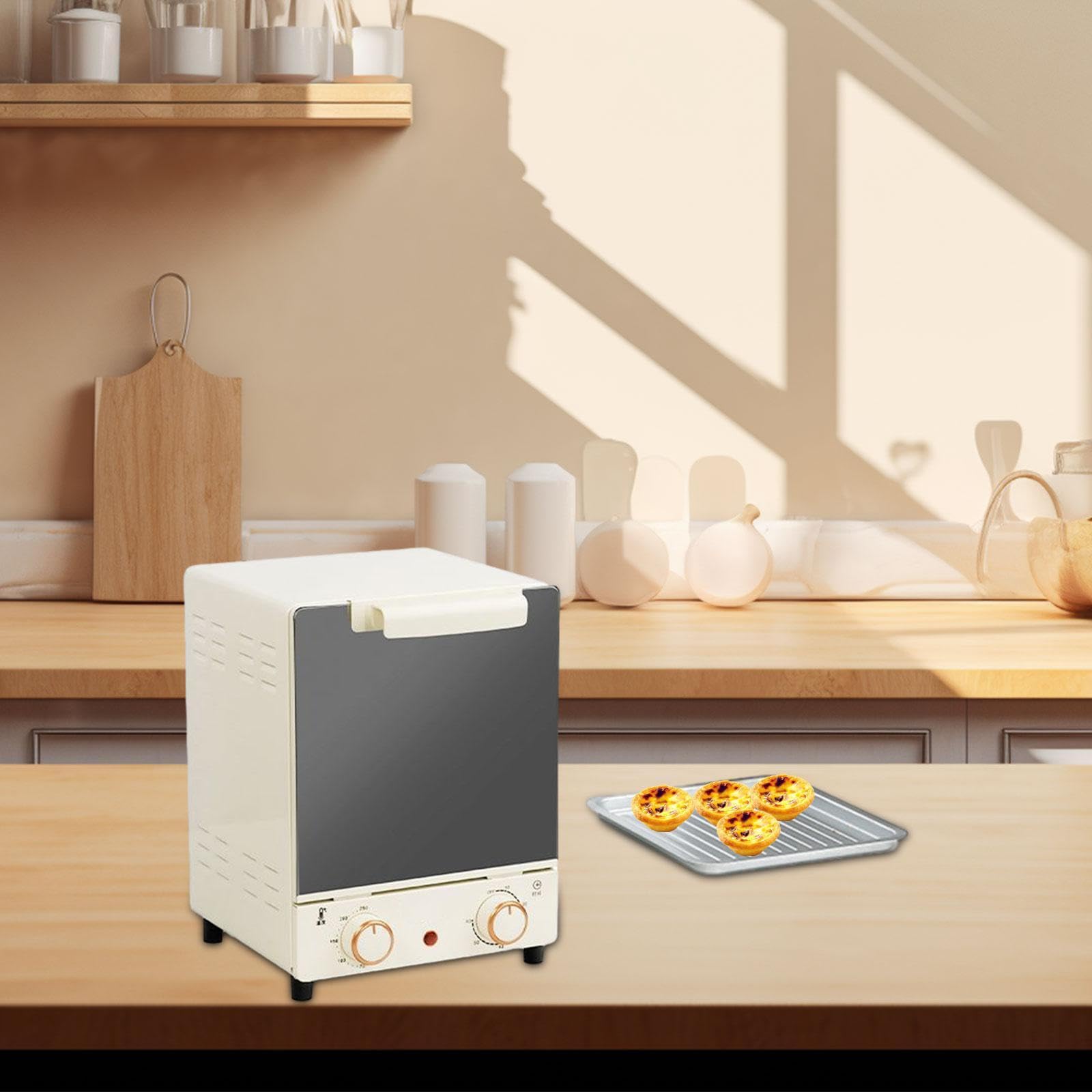 MagiDeal Mini four électrique vertical à poser en acier inoxydable avec plaque de cuisson, four à toast, four portable pour tartes,