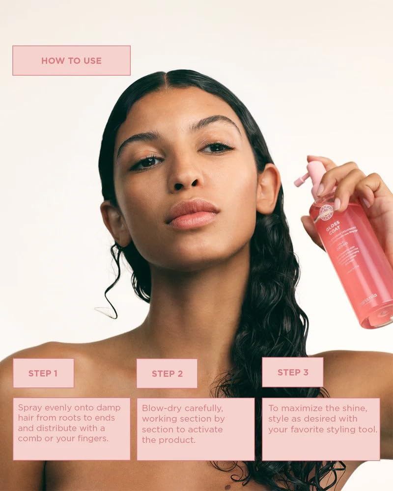 Maria Nila, Gloss Coat 6.8 Fl Oz, Heat-activated Smoothing treatment, For Long-lasting shine, Frizz control, & Humidity protection - Image 4