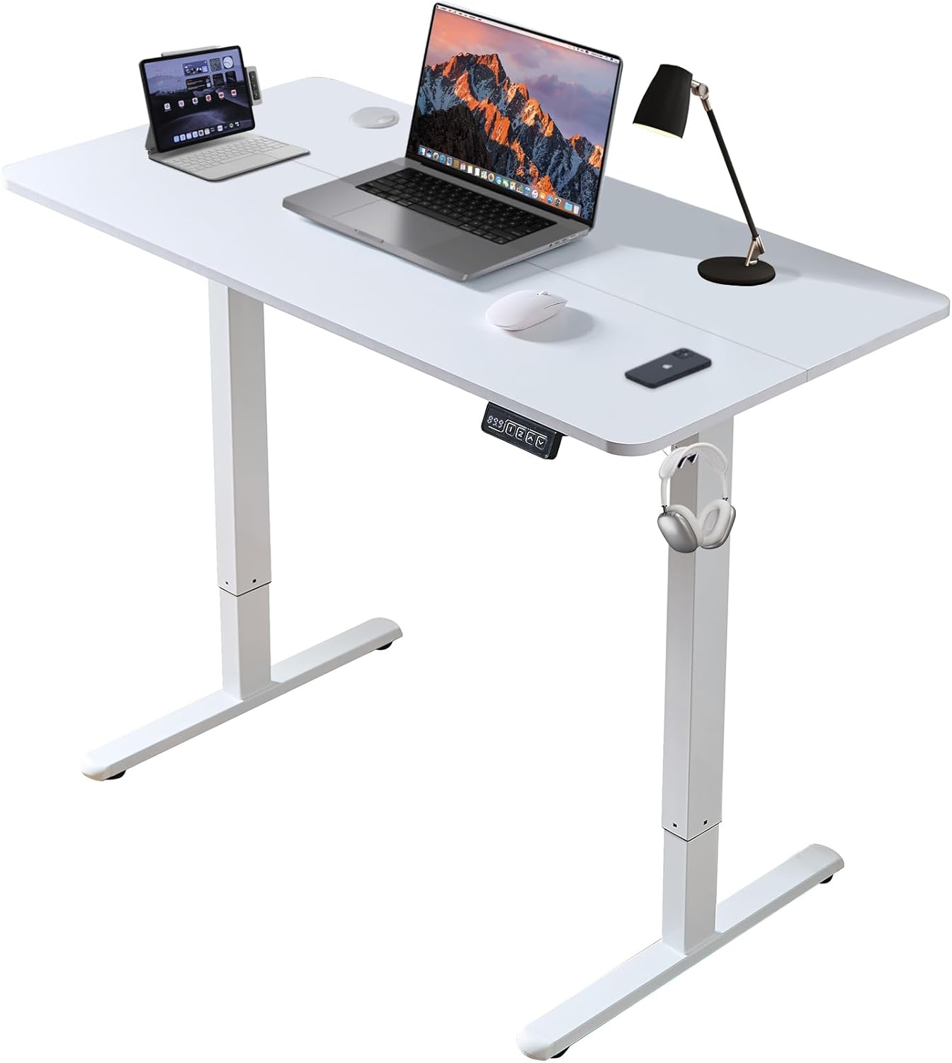 電動昇降デスク 100×60cm メモリー機能/衝突防止 耐荷重60kg 在宅