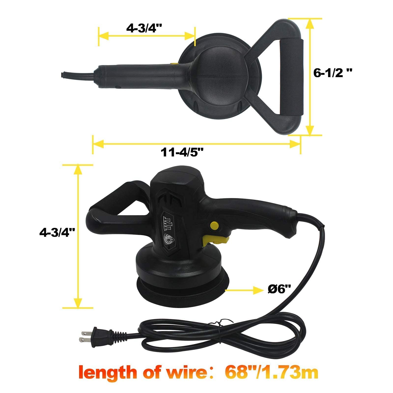 TYT Polisher, 6inch Dual Action Polisher Random Orbital Car Buffer