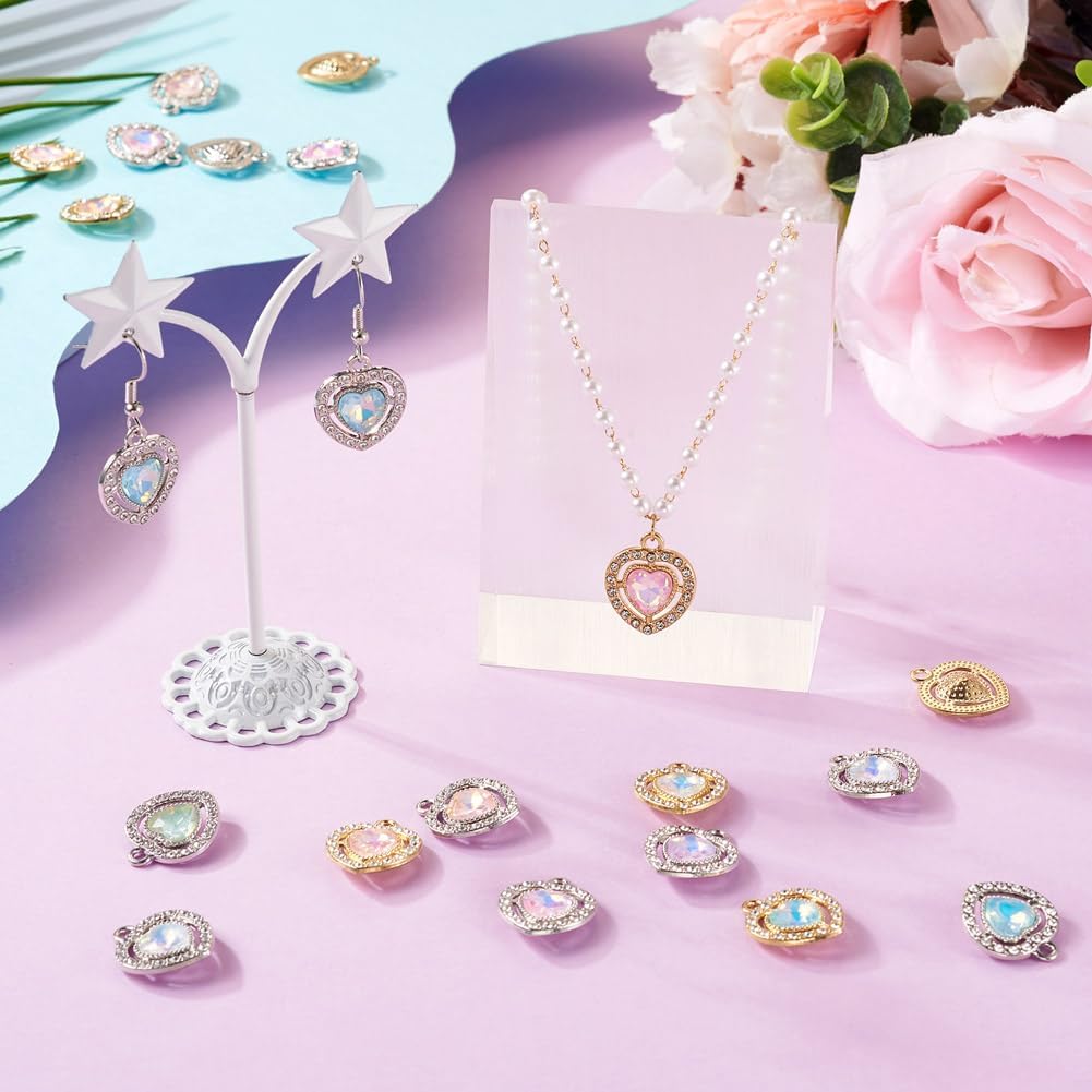 KISSITTY Alloy Glass Charms Crystal Alloy Pendants for DIY Jewelry Making - Image 2