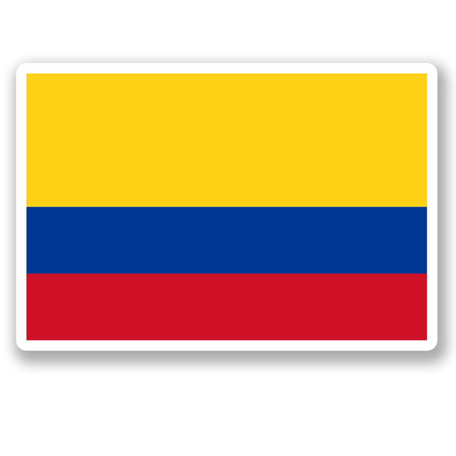Destinationvinyl Multi 2 X Colombia Flag Vinyl Sticker Luggage Travel Bike Laptop Helmet Car Bike #4830 (10Cm Wide X 6.8Cm Tall)