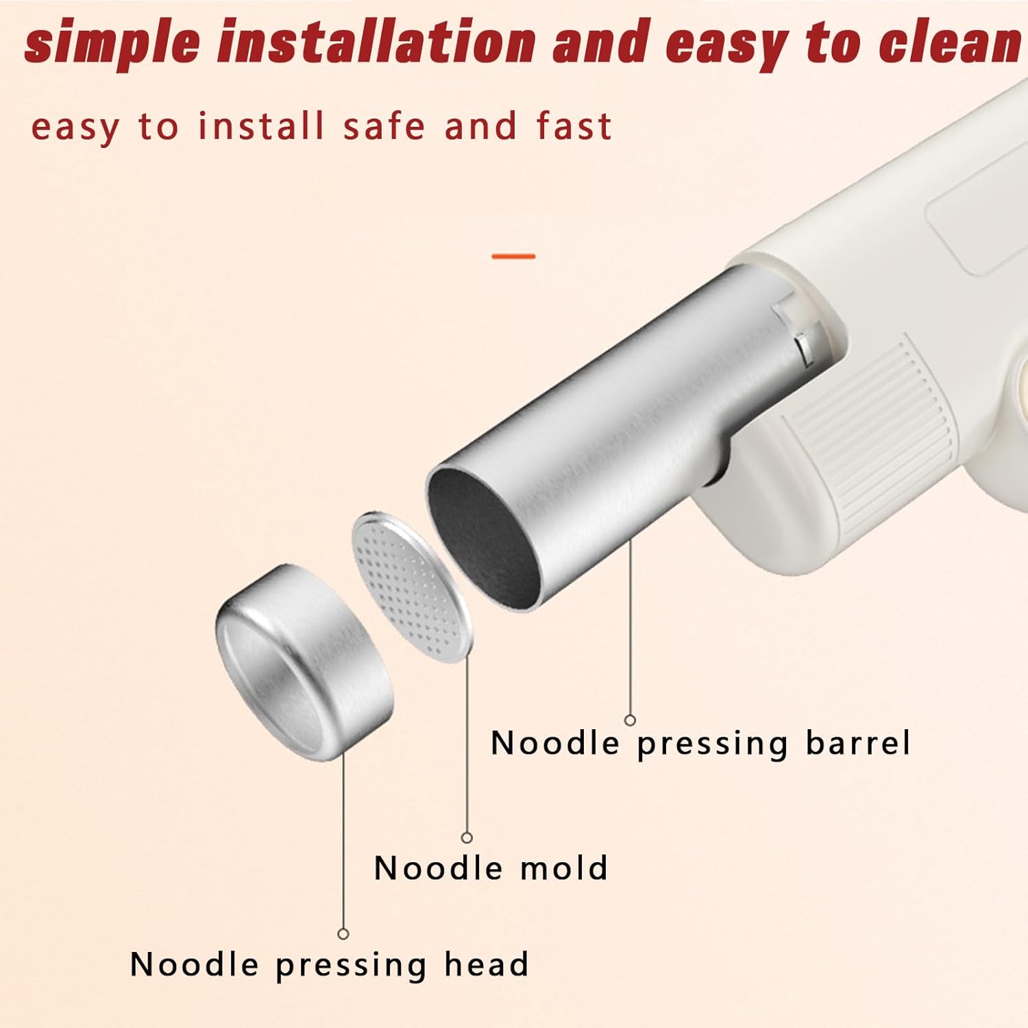 Handheld Electric Noodle Machine,5-in-1 Cordless Pasta Machine Handheld Portable Noodle Machine, Automatic Noodle Press, Suitable for Kitchen,White