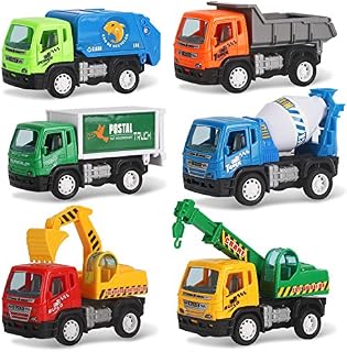 Liberty Imports Set of 6 Pullback City Builder Construction Vehicles for Kids