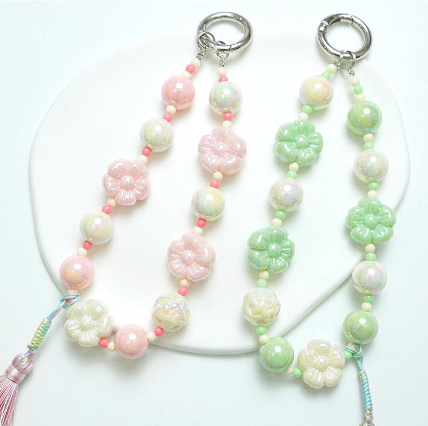 50pcs Acrylic Flower Beads Ab Color Flowers Bead for Bracelet Necklace Jewelry Making(Flower) - Image 6