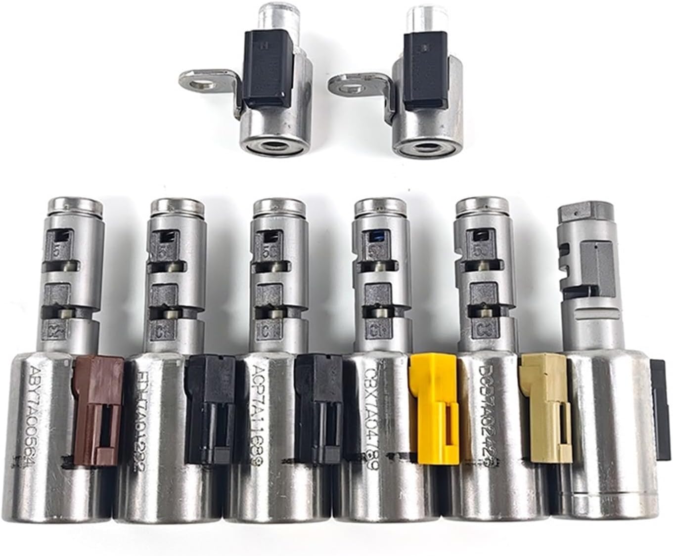 8Pcs Compatible For VW Mini Saab Compatible For Seat Skoda 2003-2011 09G TF-60SN/TF60SN Small Large Transmission Solenoid Kit Set(09G Small Solenoid)