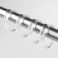 Vista 3 de iDesign - Ganchos de plástico para cortina de ducha en C, juego de 12 – 2.38 x 1.75 x 0.5 pulgadas, transparente