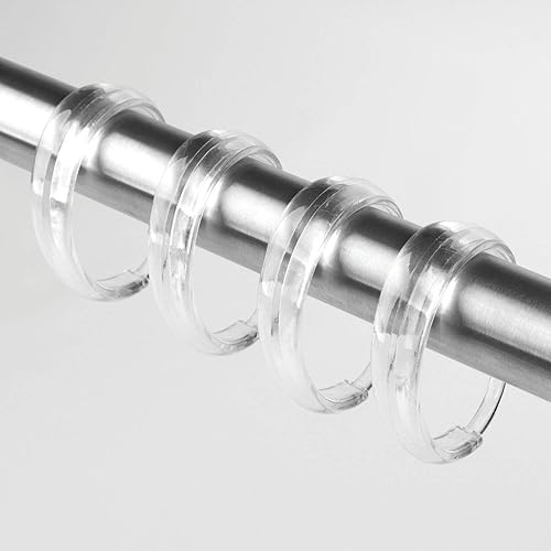 Miniatura 3 de iDesign - Ganchos de plástico para cortina de ducha en C, juego de 12  2.38 x 1.75 x 0.5 pulgadas, transparente