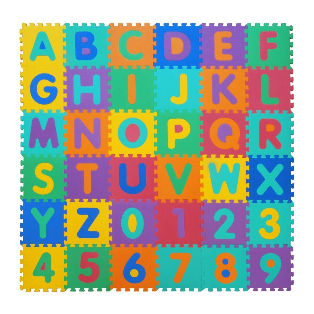 VeloVendo® - Dywan do puzzli dla dzieci XXL - 36 elementów z certyfikatem CE i przetestowany przez TÜV, miękka pianka EVA, mata do zabawy dla dzieci, mata do zabawy, mata do zabawy dla noworodków