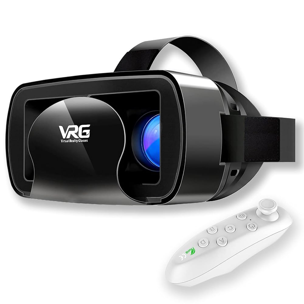 Buy VR Headset with Controller Adjustable 3D VR Glasses