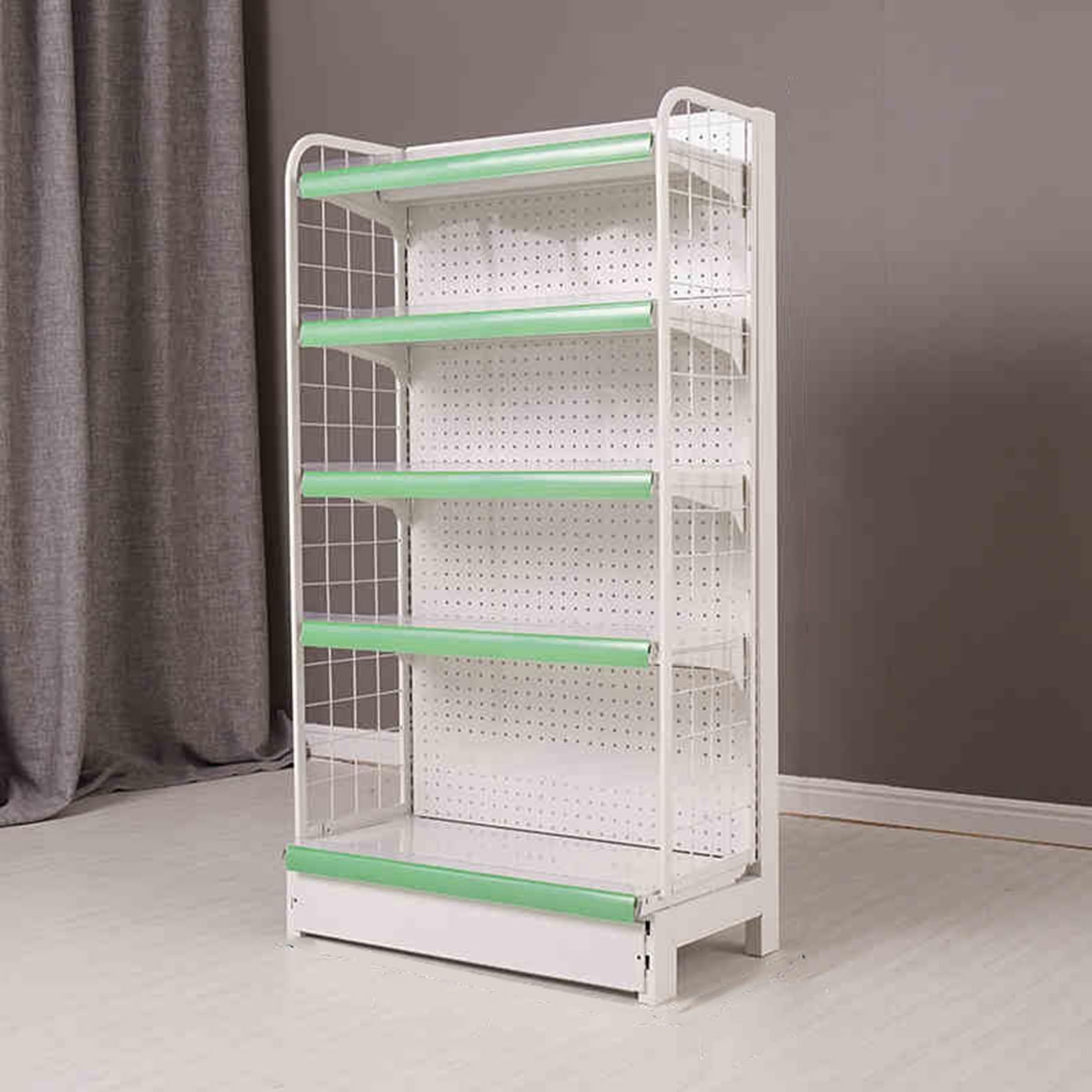 Generisch Verkaufsregal, 5-stöckig, einseitig begehbar, Schwarz/Weiß, ideal für Lebensmittelgeschäfte, Getränkemärkte, Bürobedarf, Industriequalität, 72 x 40 x 165 cm