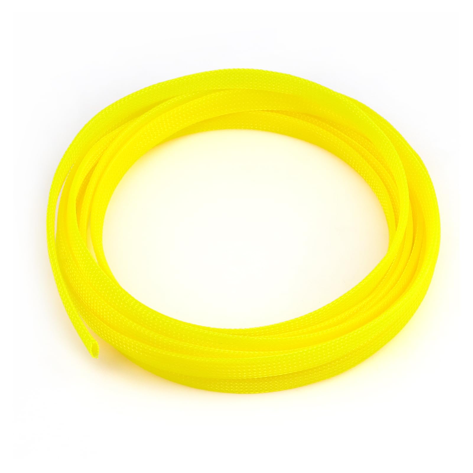 Braided Cable Management Sleeve, 16.4ft Flexible Wear-Resistant Cable Sleeve, Expandable Wire Management for Home, Office, Industry & Automobile (Yellow, 5/8")