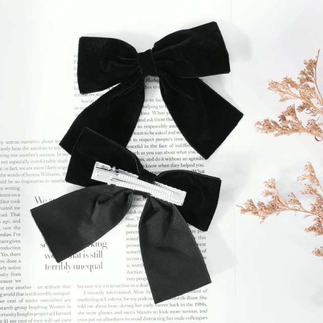Fascia Alice In Velluto Nero Con Nodo - Molly And Rose Made In UK