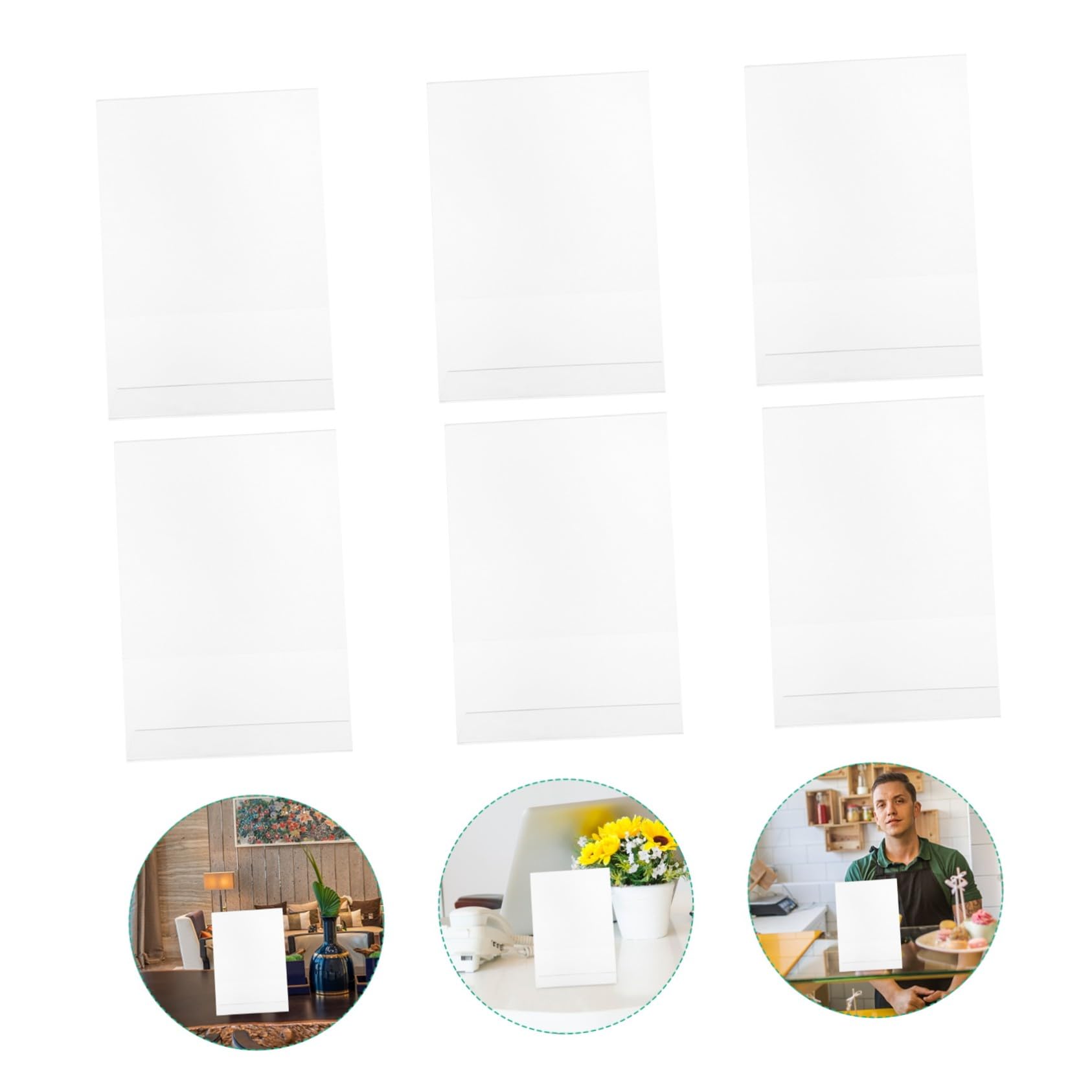 6 Stück Acryl Förmige Preisschildhalter Transparent Aufsteller Tischaufsteller für Preisdisplay Büro und Veranstaltungspräsentation
