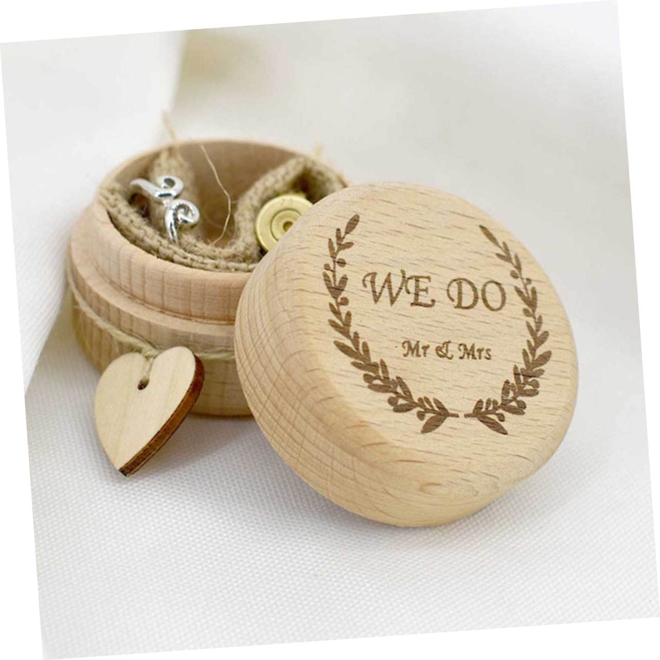 STOBAZA 3pezzi Scatola Legno Per Fedi Nuziali Portanello Rustico Per Matrimoni e Fidanzamenti Contenitore Decorato Per Anelli Per Cerimonie e Occasioni Speciali