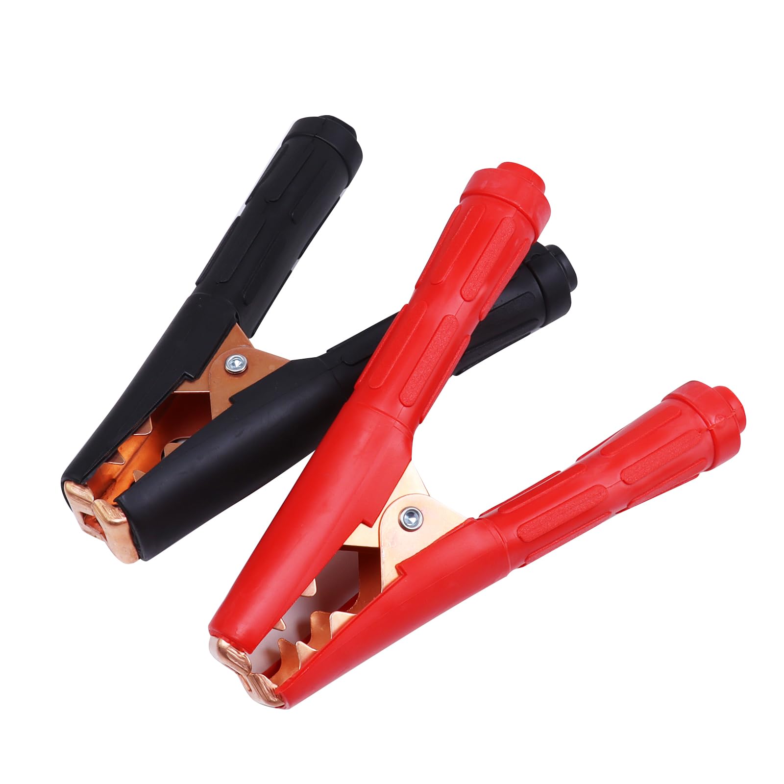 Morsetti per caricabatterie e ponticello per batteria, 1300 A, clip di ricambio per cavi in rame puro resistente, per camion, SUV, camper, barche (nero + rosso), 2 pezzi