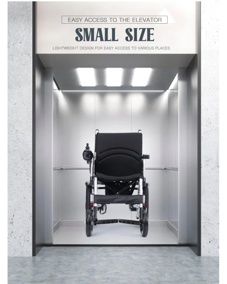 Silla de ruedas eléctrica, acero, plegable, 12 Ah, batt hasta 150 kg, silla de ruedas eléctrica de 46 cm de ancho del asiento, motor 2 x 250 W, modelo J27