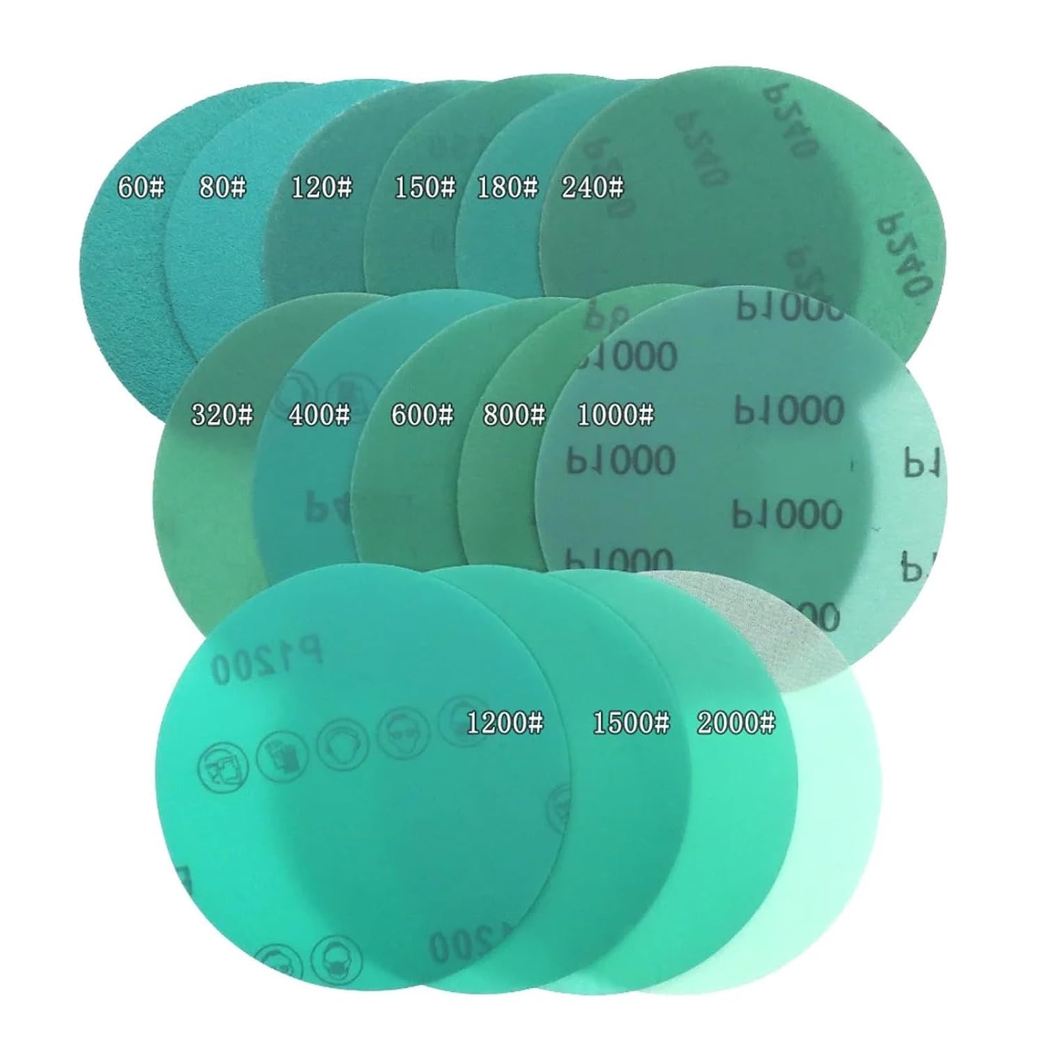 10Pcs/Set 5 Inch Sanding Disc 60-2000 Grit Hook and Loop Sandpaper 125mm Wet Dry Film(60)