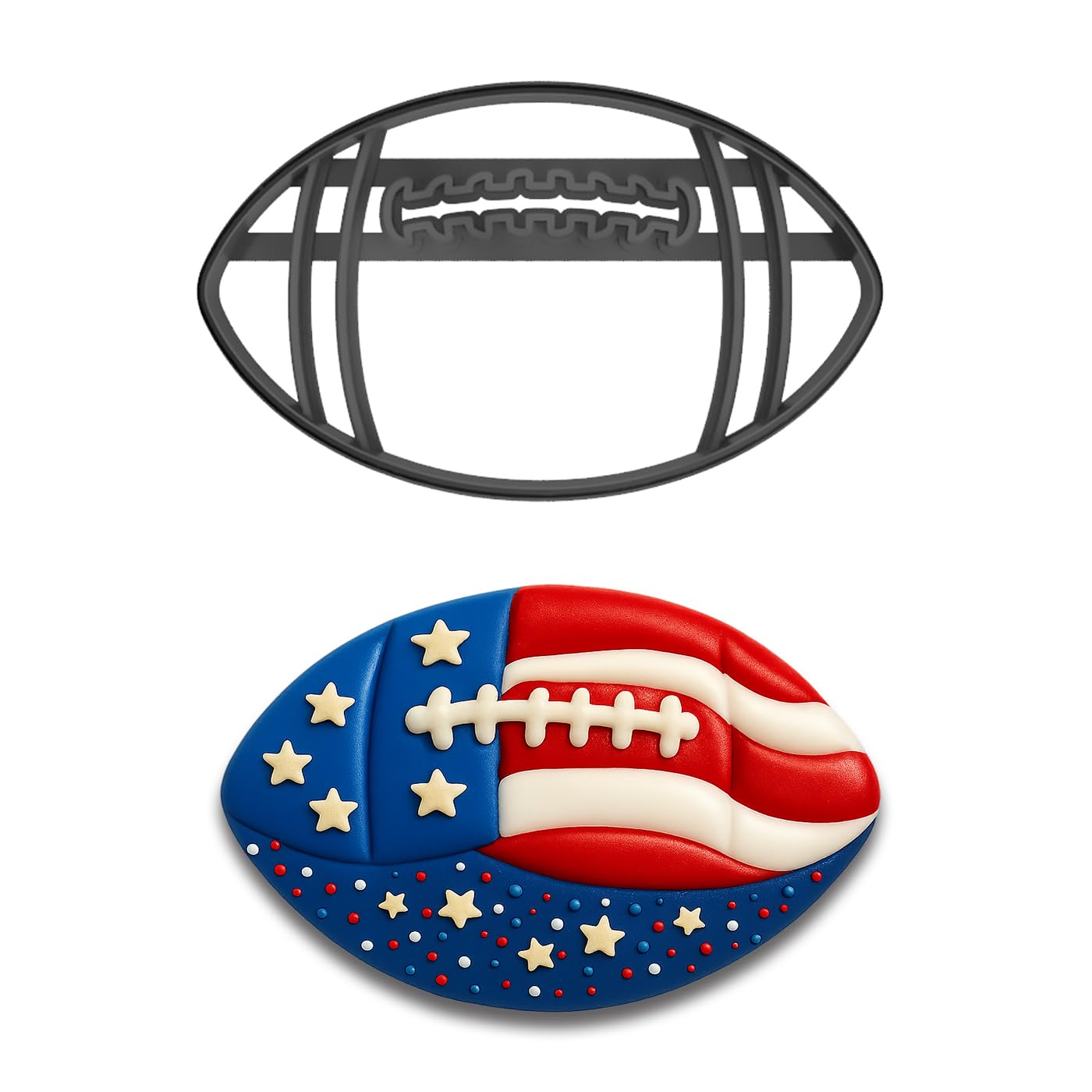 Mighty Gadget Football Cookie Cutter - 4.25x2.57 Inches, Perfect for Game Day and Sports-Themed Baking (Random Color)