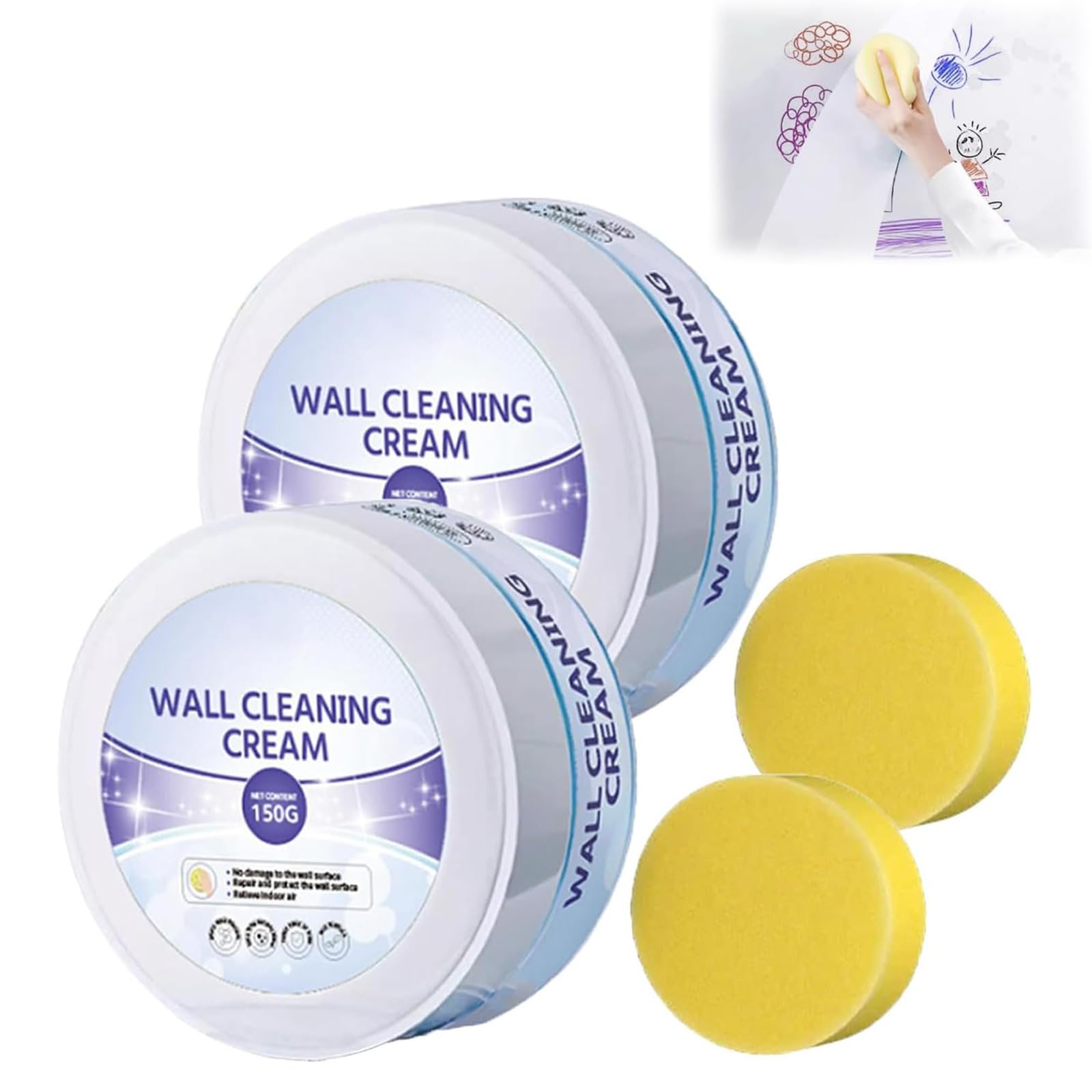 Multi-Purpose Wall Cleaning & Conditioning Cream, Powerful Wall Cleaning Cream, All Purpose Cleaning Paste Kit, Hard Surface Cleaning Paste, Wall Cleaning Paste (2pcs)