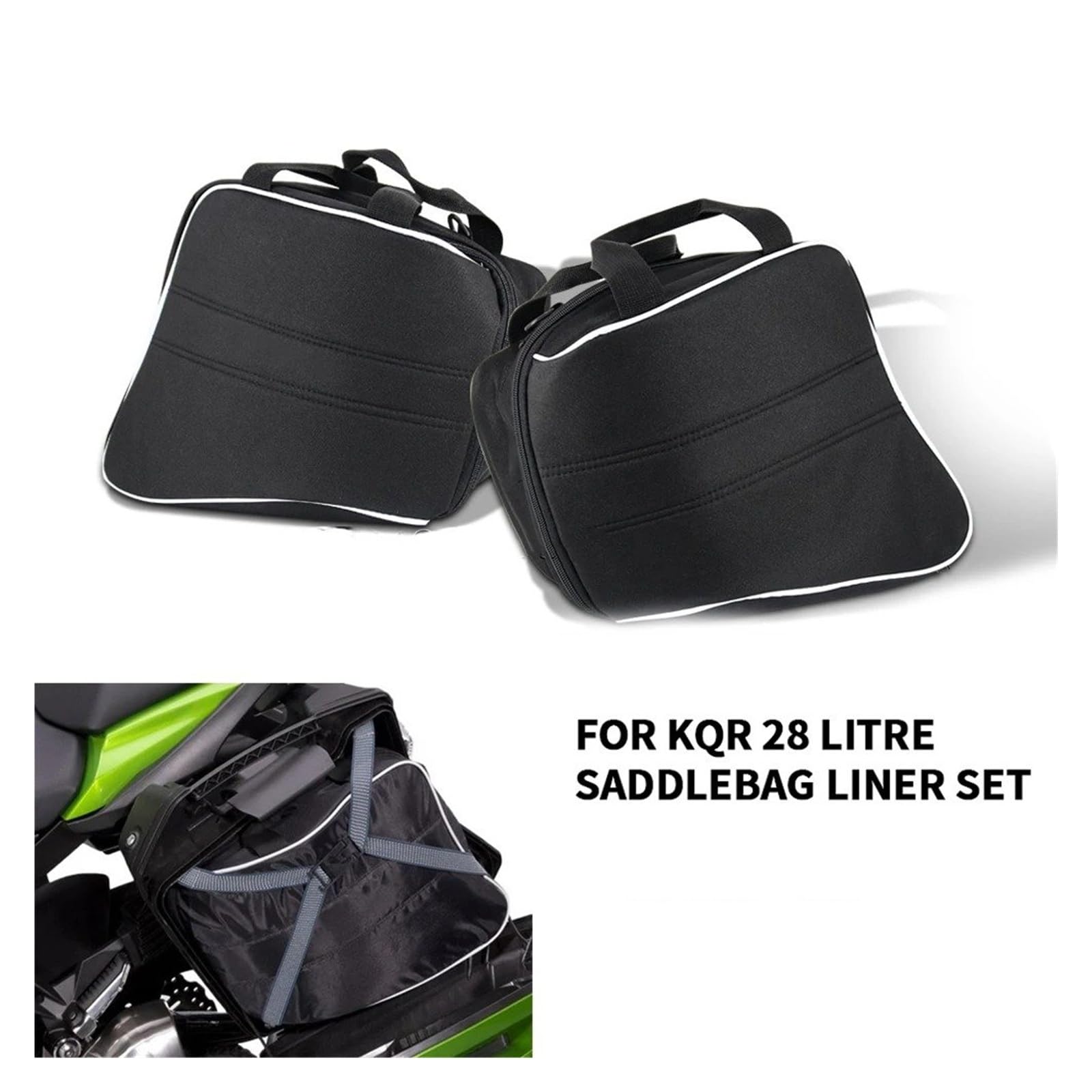 Bolsa De Viaje para Moto para Kawasaki para Ninja para 1000 para H2 para SX Bolsas Interiores para Sillín De Motocicleta Forro Rígido para Alforja(A Pair no Logo)