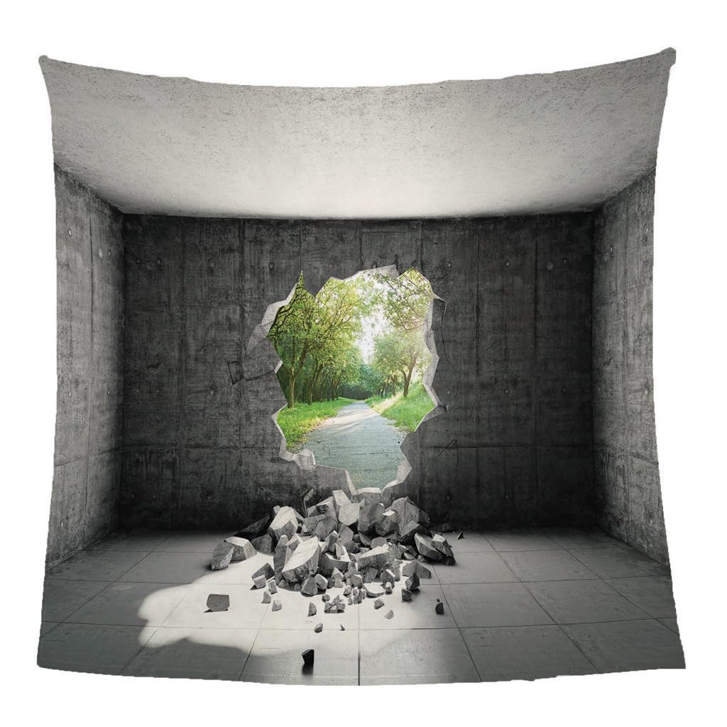 Coperta Di Flanella Letto Matrimoniale Invernale 150X180Cm Coperta Pile In Microfibra Morbida Pelosa Calda Copriletto Per Divano/Bambini Camere Da Letto, Scenario Di Boschi Di Pareti In Cemento Mo