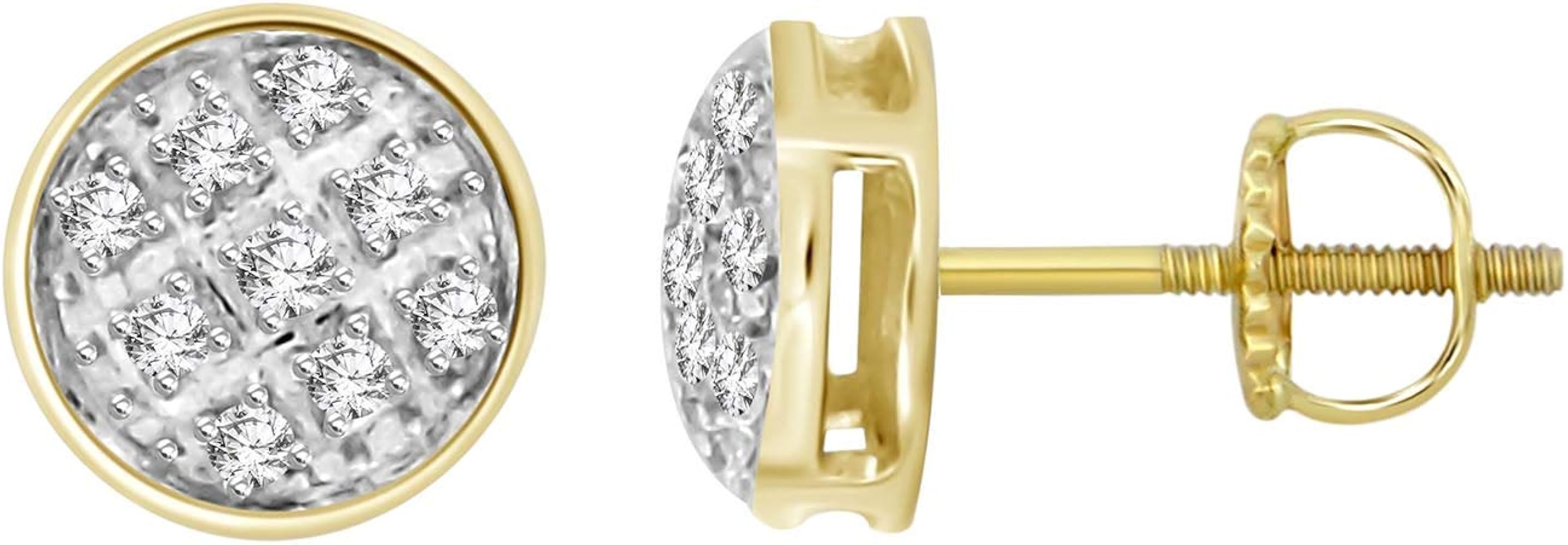 Amazon.co.jp: 天然ダイヤモンド 10K イエローゴールド ラウンド