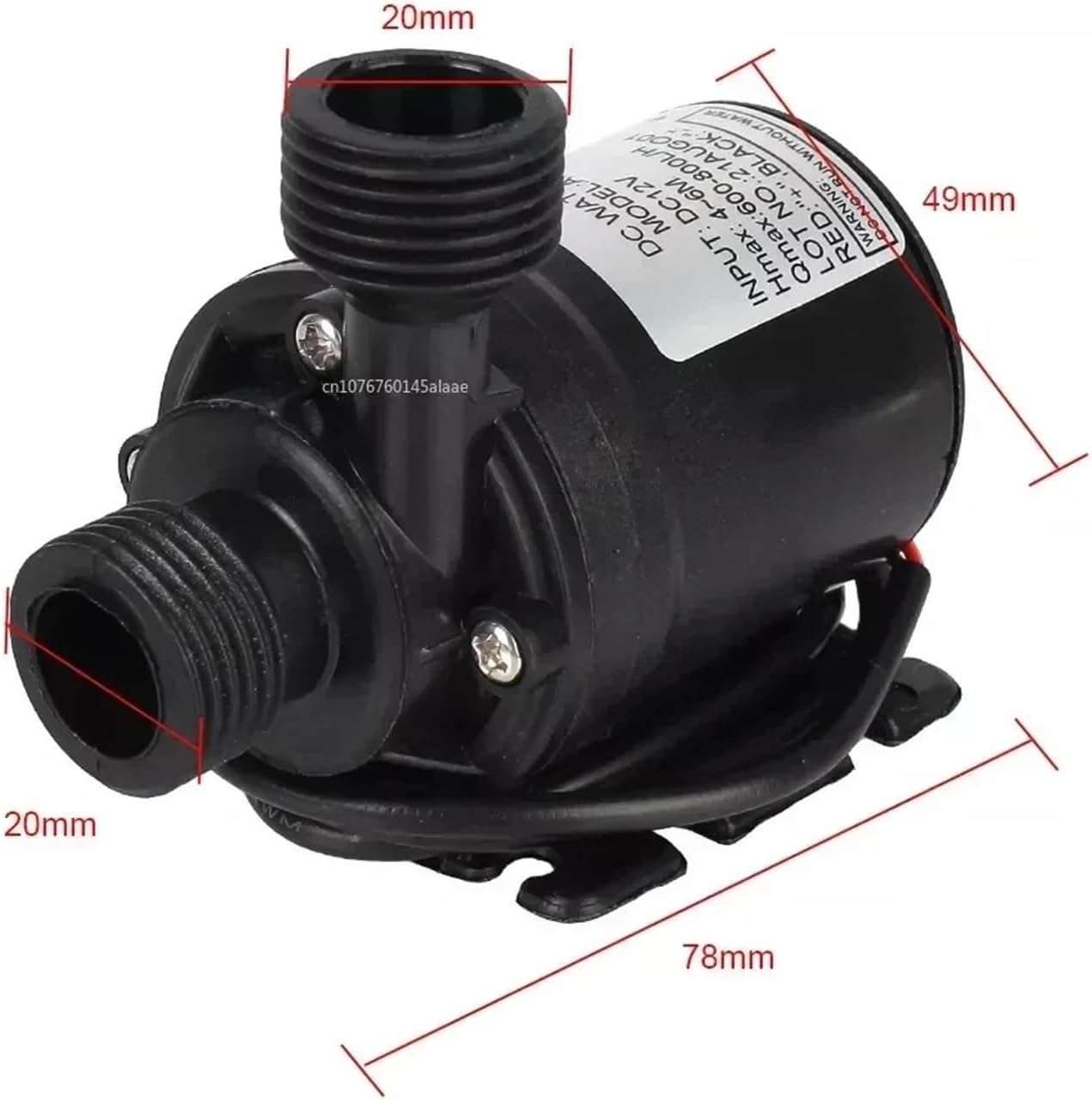 DC 12V 24V Submersible Tank Pump for Cooling System Fountain Heater Household 800L/H 5M Ultra Quiet Brushless Motor(24V Green)