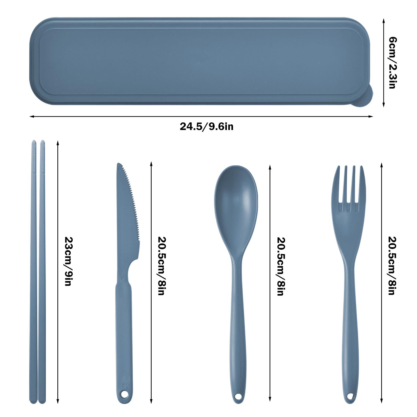 Set Posate Da Campeggio Riutilizzabili - Cucchiaio, Coltello, Forchetta Con Custodia - Ideale Per Picnic E Viaggi