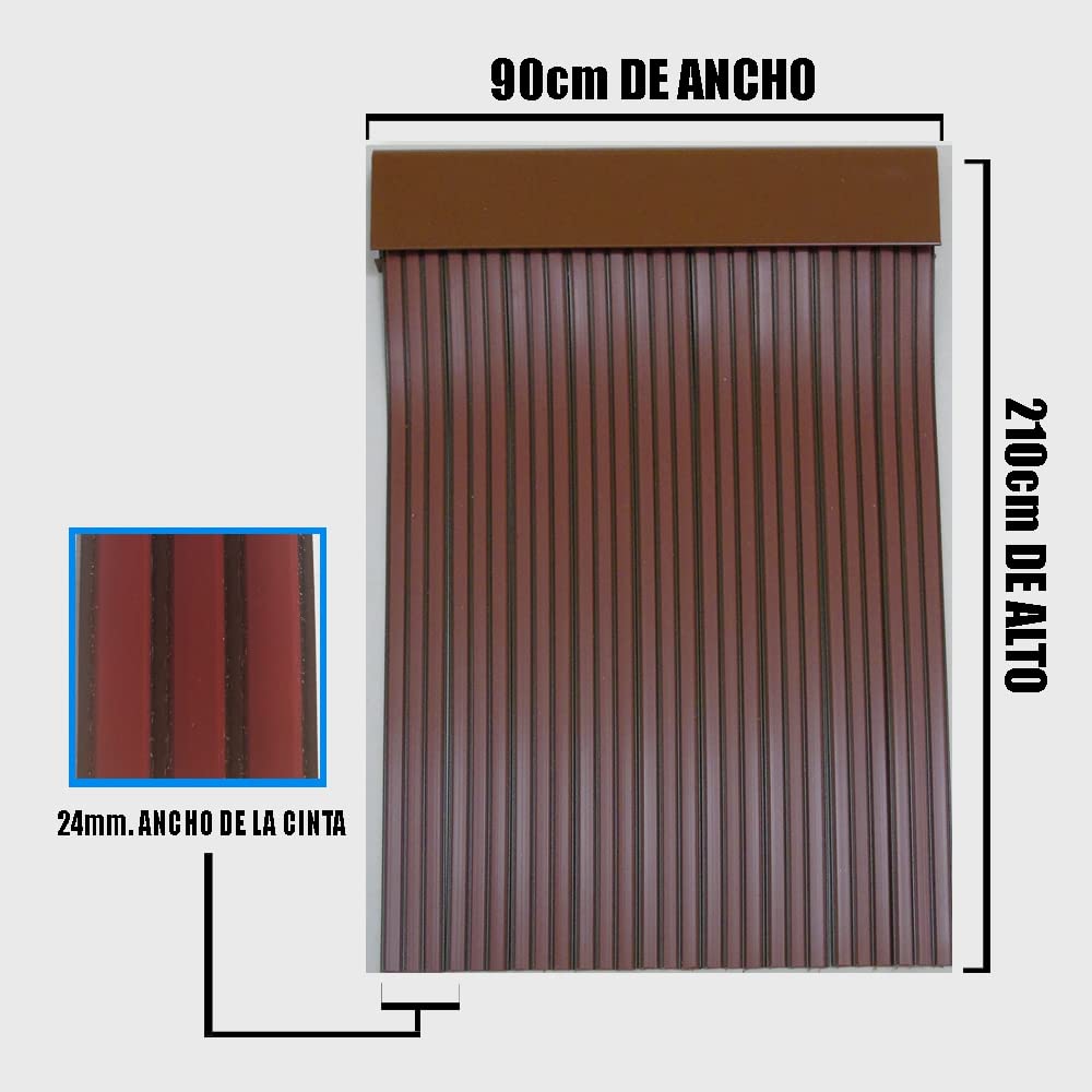 Cortinas Exterior Puerta Anti Moscas | Material PVC y Barra Aluminio | Ideal para Terraza y Jardín