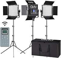 GVM 672S LED Video Light Kit (3-Pack) - 22,000Lux Bi-Color 3200K-5600K CRI 97+ TLCI 97+ for Studio Photography Interviews Vlogging