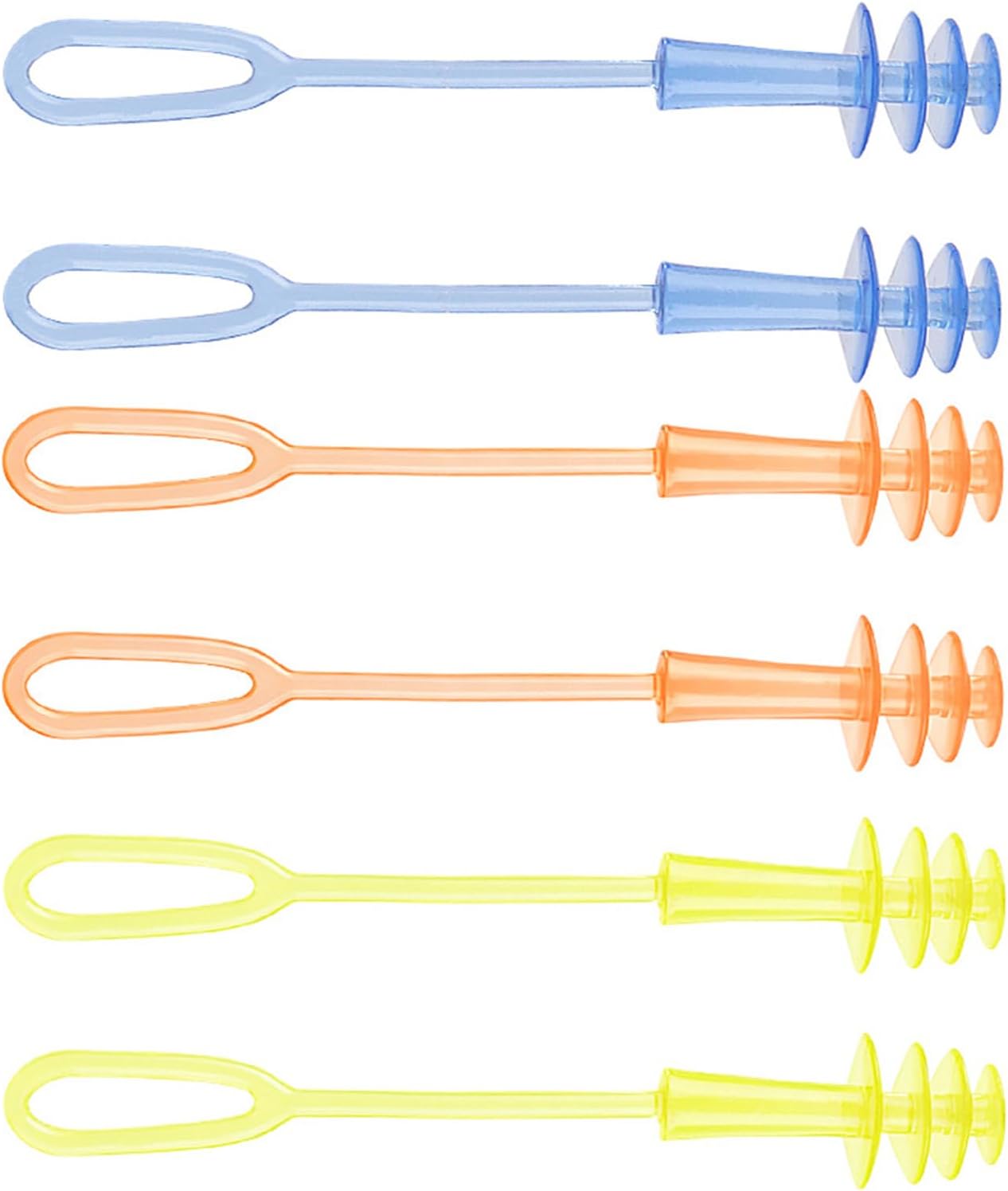 Pool Swimming Earplugs with Lanyard Loop, Triple Flange Silicone Swim Plugs, 3 Pairs Pack for Swim Practice