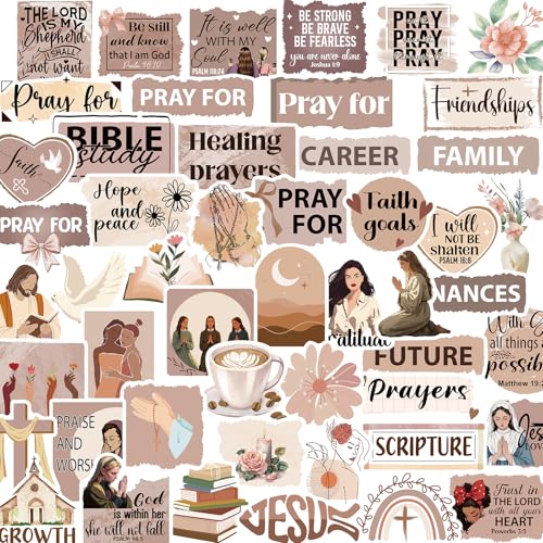 Falueqg Prayer Board Stickers Supplies - 50Pcs Christian Jesus Stickers