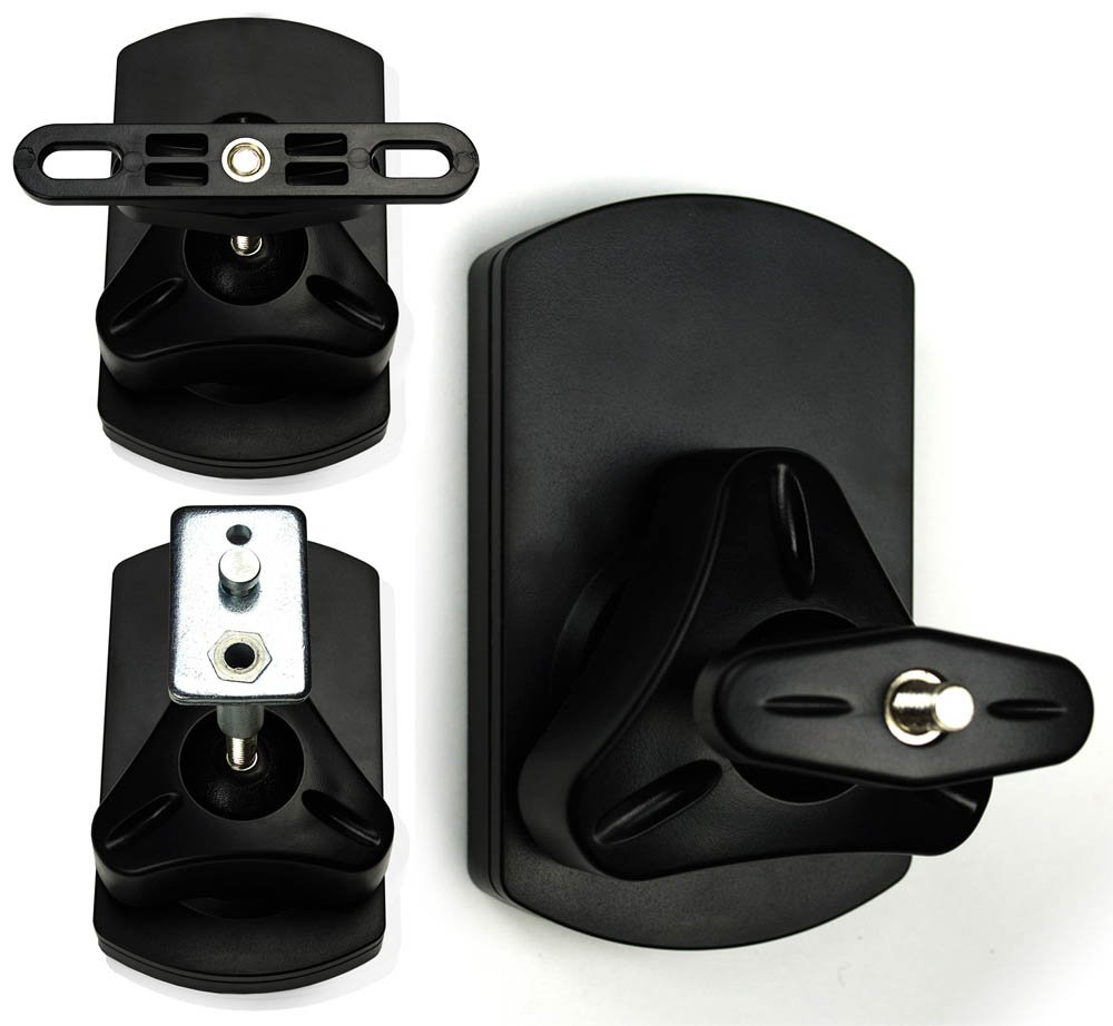 2 x Ball Joint Wall Mount for Speakers – Type SB 38 – Keyhole Mounting, Thread M4/M5/M6