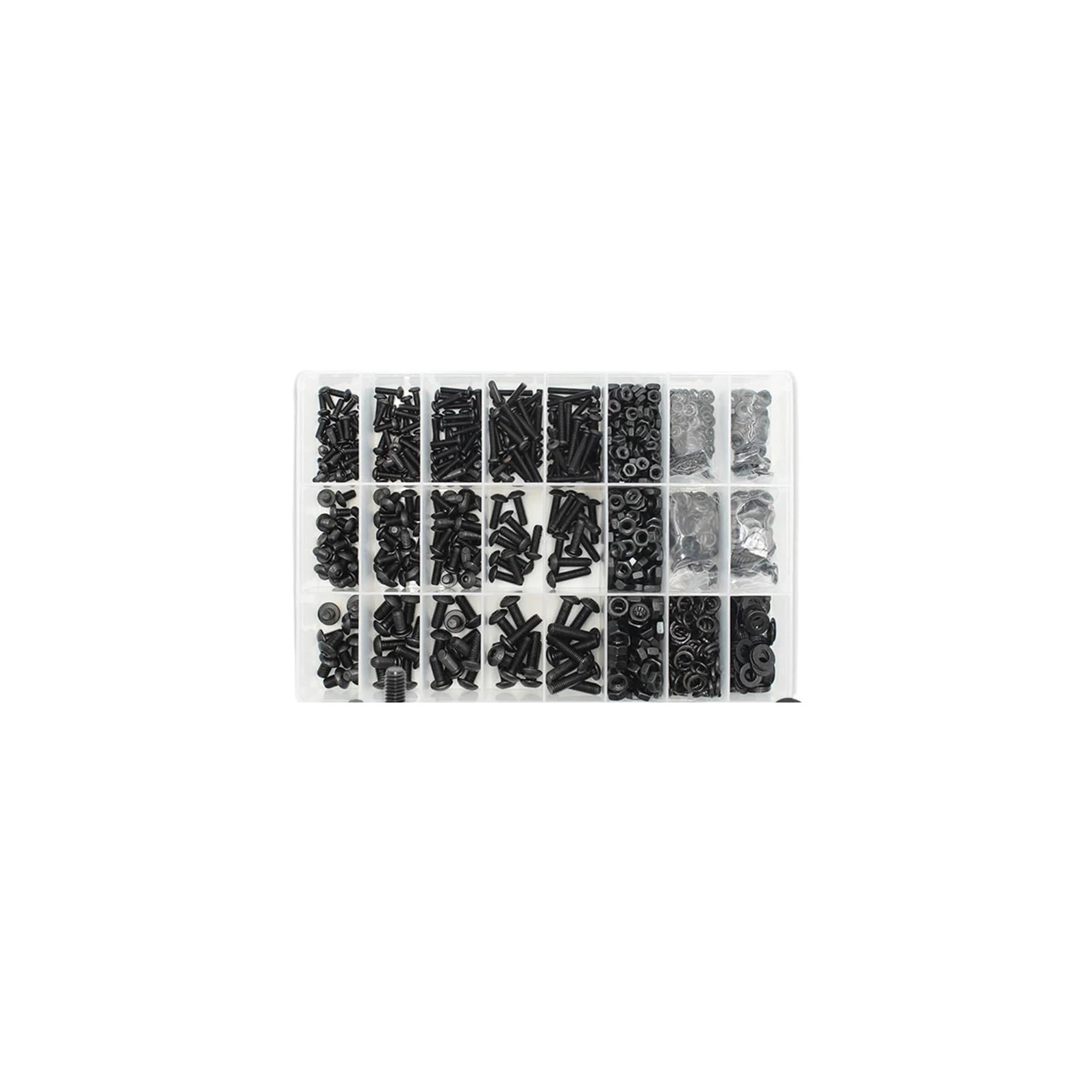 2510 Pcs M2 M2.5 M3 M4 M6 Hex Socket Round Button Head Screws, Nuts and Washers Kit, Grade 10.9 ISO7380 Allen Drive Fasteners Assortment(M3M4M5 1406pcs)
