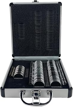 Trial Lens Set Professional Optometry Trial Lens Set 68 Pieces with Metal Rims and Aluminum Case