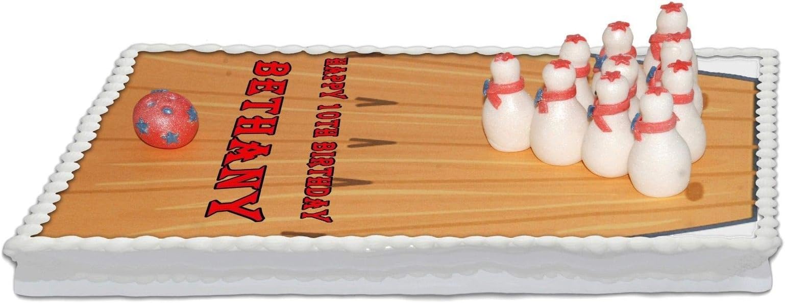 Personalised Edible Bowling Handmade Sugarpaste Cake Topper Decoration Please Send Your Personalisation Information