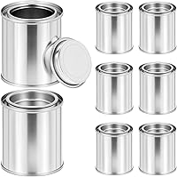 QWORK 8-Pack 1/4 Pint Tinplate Metal Paint Cans with Leak-Proof Lids - Ideal for DIY Crafts, Paint Storage & Candle Making