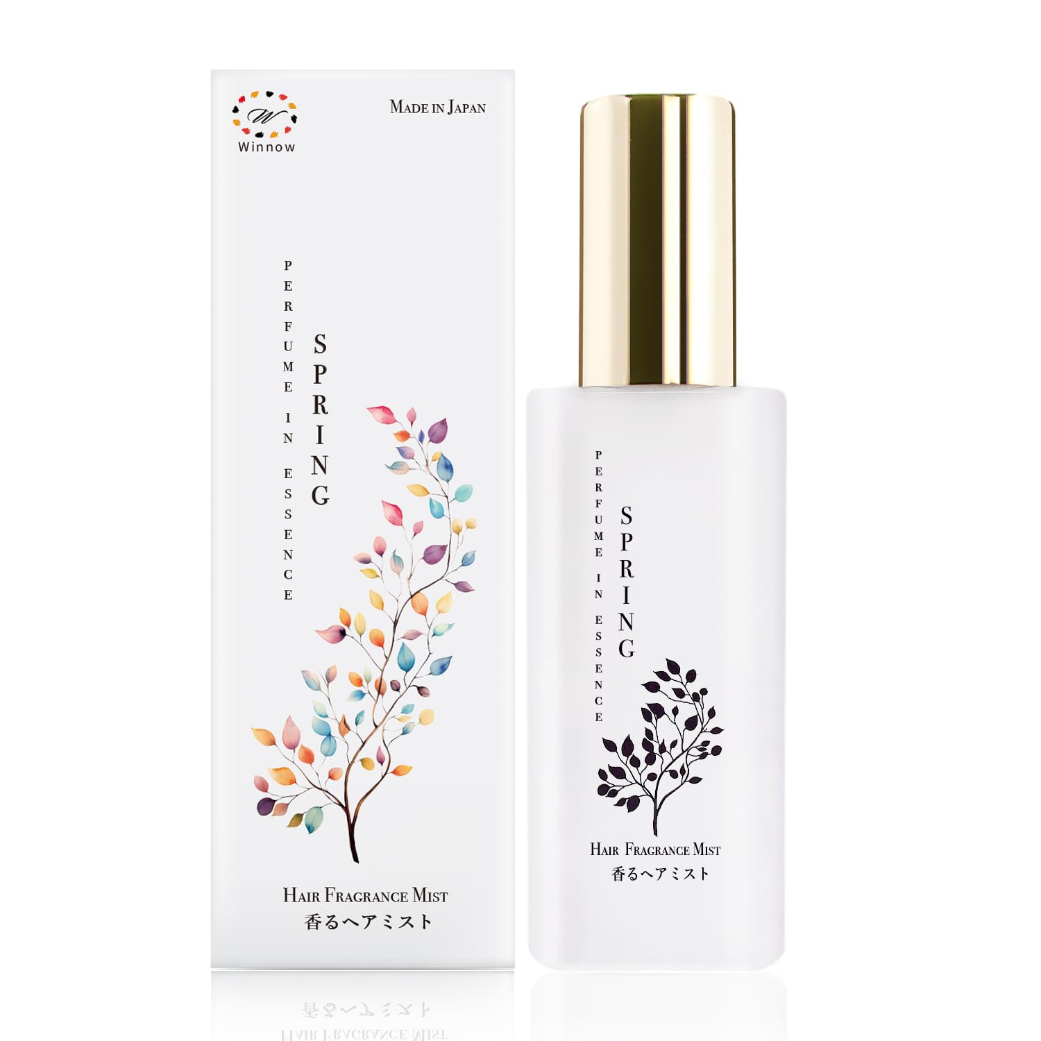 [ Winnow ] Fragrant Hair Mist, Perfume in Essence SPRING 80ml, Jasmine&Bulgarian Rose, Made in Japan