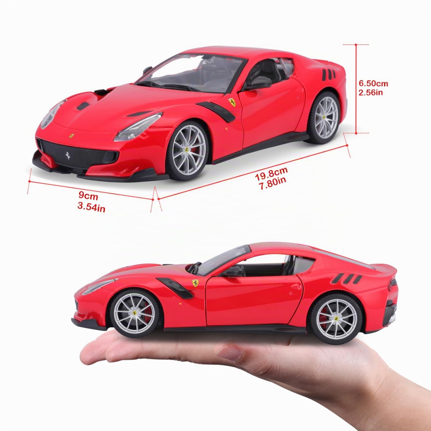 18-26021 Bburago Ferrari R&P - Ferrari F12 tdf - Colore Rosso - Scala 1:24 - Modellino in metallo