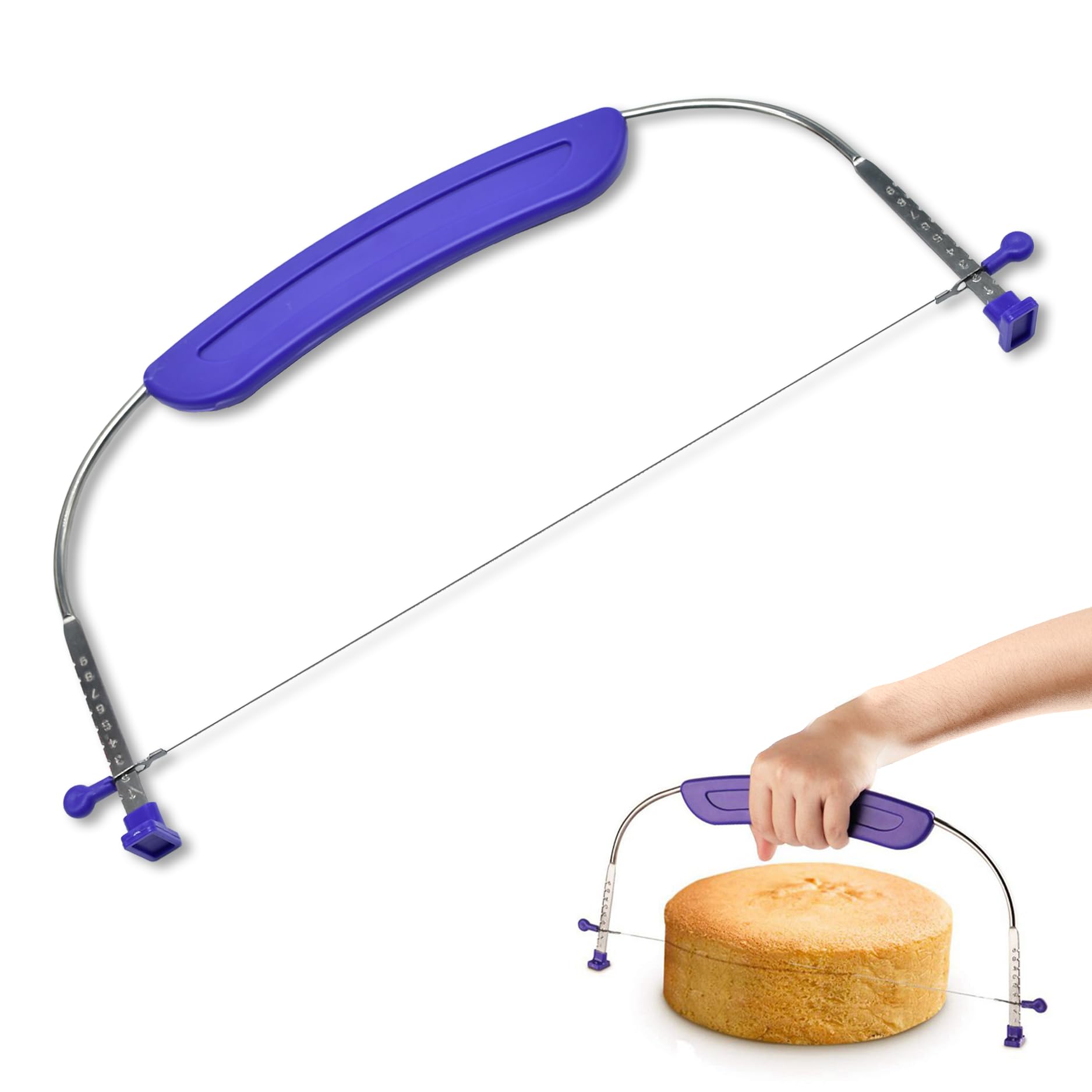 Coupe-gâteau Bestac avec fil réglable sur 9 niveaux pour des couches uniformes